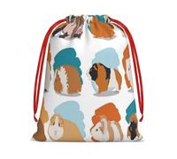 GSGCSBYMLG Guinea Pig Illustration printed Drawstring Gift Bag Candy Bag Party Gift Bag