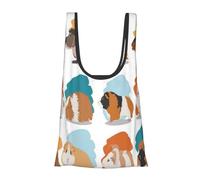 GSGCSBYMLG Guinea Pig Illustration Printed Fold Eco-Friendly Shopping Bag Foldable Storage Bag