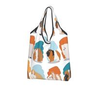 GSGCSBYMLG Guinea Pig Illustration Printed Portable Shopping Bag Foldable Storage Bag