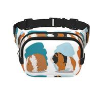 GSGCSBYMLG Guinea Pig Illustration Printed Square Double Layer Waist Bag Travel Bag