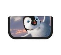 GSGCSBYMLG Happy Penguin Printed Canvas Pen Case Portable Stationery Case Storage Pouch