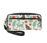 GSGCSBYMLG Happy Walking Kitty Printed Pencil Case Small Makeup Bag Travel Toiletry Bag
