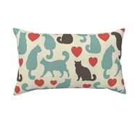 GSGCSBYMLG Happy Walking Kitty printed Pillow Case 20x36in Decorative Cushion Cover