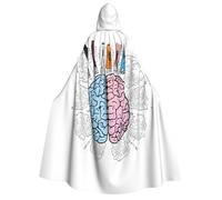 GSGCSBYMLG Human Brain printed Adult Hooded Cloak Unisex Adult Long Cape Robe