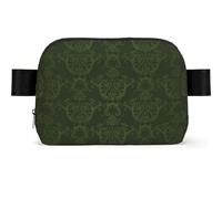 GSGCSBYMLG Hunter Green Floral Petals Pattern Printed Square-Shaped Fashionable Waist Bag Casual Chest Bag