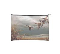 GSGCSBYMLG Hunting Flying Wild Ducks Printed Paper Reusable Cosmetic Bag Makeup Bag