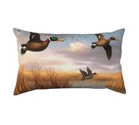 GSGCSBYMLG Hunting Flying Wild Ducks printed Pillow Case 20x36in Decorative Cushion Cover