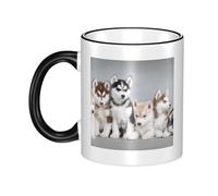 GSGCSBYMLG Husky Puppies Dogs Printed Mug Ceramic Mug Decorative Cup