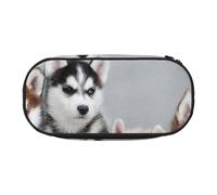 GSGCSBYMLG Husky Puppies Dogs Printed Pencil Bag Pencil Case Portable Stationery Case