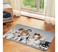 GSGCSBYMLG Husky Puppies Dogs printed Pet absorbent leather tablecloth Placemat