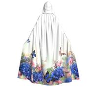 GSGCSBYMLG Hydrangeas Daisies Butterflies printed Adult Hooded Cloak Unisex Adult Long Cape Robe