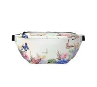 GSGCSBYMLG Hydrangeas Daisies Butterflies Printed Crossbody Waist Pack Waist Bag Casual Chest Bag