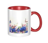 GSGCSBYMLG Hydrangeas Daisies Butterflies Printed Mug Ceramic Mug Ceramic Coffee Cup