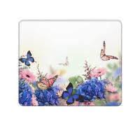 GSGCSBYMLG Hydrangeas Daisies Butterflies printed The mouse pad washable mouse pad with delicate stitched edges