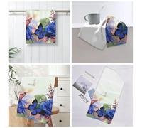 GSGCSBYMLG Hydrangeas Daisies Butterflies printed towel Quick dry towel 12x27.5in hand towel