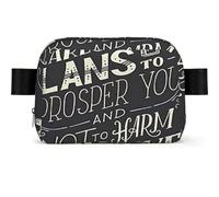 GSGCSBYMLG I Know The Plans Have You Declares Lord Printed Square-Shaped Fashionable Waist Bag Casual Chest Bag