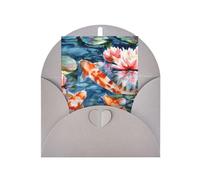 GSGCSBYMLG Japanese Koi Fish printed Greeting card with Envelopes Thank You Card