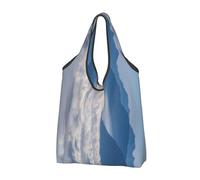 GSGCSBYMLG Landscape With Mountains And Clouds Printed Portable Shopping Bag Foldable Storage Bag