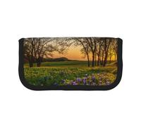 GSGCSBYMLG Lavender Meadow at Sunset Spring Printed Canvas Pen Case Portable Stationery Case Storage Pouch