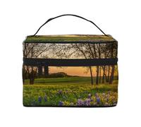 GSGCSBYMLG Lavender Meadow at Sunset Spring Printed Cosmetic Bag Handheld Toiletry Bag Travel Organizer Bag