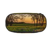 GSGCSBYMLG Lavender Meadow at Sunset Spring Printed Pencil Bag Pencil Case Portable Stationery Case