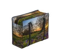 GSGCSBYMLG Lavender Meadow at Sunset Spring printed Portable shopping storage bag luggage bag Hand Tote Bag
