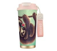 GSGCSBYMLG Lazy Cute Sloth Hanging The Branches Printed 316 Stainless Steel Coffee Cup Stainless Steel Mug