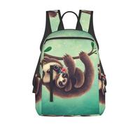 GSGCSBYMLG Lazy Cute Sloth Hanging the Branches printed Lightweight backpack Laptop Backpack Casual Daypack