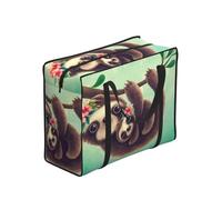 GSGCSBYMLG Lazy Cute Sloth Hanging the Branches printed Portable shopping storage bag luggage bag Hand Tote Bag