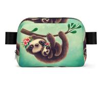 GSGCSBYMLG Lazy Cute Sloth Hanging the Branches Printed Square-Shaped Fashionable Waist Bag Casual Chest Bag