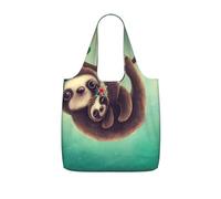 GSGCSBYMLG Lazy Cute Sloth Hanging The Branches Printed Storage Bag With A Drawstring Backpack Shopping Bag