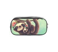 GSGCSBYMLG Lazy Cute Sloth Hanging The Branches Printed Transparent Pencil case Pencil Bag Portable Stationery Bag