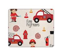 GSGCSBYMLG Little Boys and Girls in FireFighters printed The mouse pad washable mouse pad with delicate stitched edges
