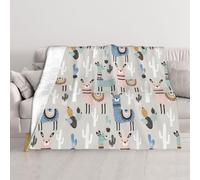 GSGCSBYMLG Llama Cactus printed Blanket Plush blanket decoration throw blanket