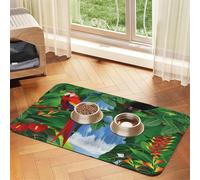 GSGCSBYMLG Macaw and Toucan Perching of American Rainforests printed Pet absorbent leather tablecloth Placemat