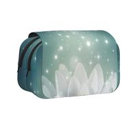 GSGCSBYMLG Magic Lotus Floral Printed Double Clamshell Pen Case Portable Stationery Case