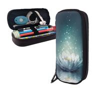 GSGCSBYMLG Magic Lotus Floral Printed Leather Pencil case Portable Stationery Case