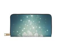 GSGCSBYMLG Magic Lotus Floral Printed Leather Wallet Large Travel Wallet Men Women Zip Clutch Card Holder