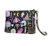 GSGCSBYMLG Magic Witch Witchcraft Bohemian Drawing Printed Leather Clutch Makeup Bag Travel Toiletry Bag