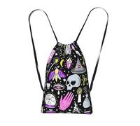 GSGCSBYMLG Magic Witch Witchcraft Bohemian Drawing printed Storage bag with a drawstring backpack Drawstring strap pack