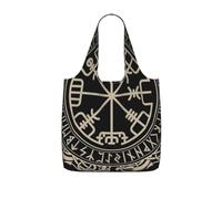 GSGCSBYMLG Magical Design Norse Runes Compass Printed Storage Bag With A Drawstring Backpack Shopping Bag