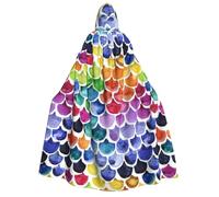 GSGCSBYMLG Mermaid Fish Scale printed Adult Hooded Cloak Unisex Adult Long Cape Robe
