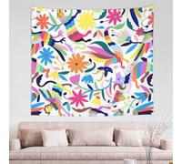GSGCSBYMLG Mexican Otomi Animals printed tapestry 60x51in wall tapestry indoor decor