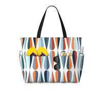 GSGCSBYMLG Mid Century Modern Retro with Drop Shapes printed Large Capacity Beach Travel Bag Large travel bag