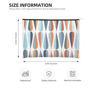 GSGCSBYMLG Mid Century Modern Retro with Drop Shapes Printed Paper Reusable Cosmetic Bag Makeup Bag