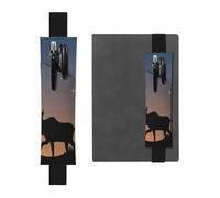 GSGCSBYMLG Moose Mountain Pine Tree Wilderness Printed Leather Pen Holder Bookmark Pencil case