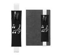 GSGCSBYMLG Music Notes Printed Leather Pen Holder Bookmark Pencil case
