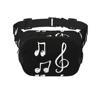 GSGCSBYMLG Music Notes Printed Square Double Layer Waist Bag Travel Bag