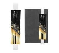 GSGCSBYMLG Novel Music Note Printed Leather Pen Holder Bookmark Pencil case