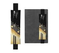 GSGCSBYMLG Novel Music Note Printed Leather Pen Holder Bookmark Pencil case